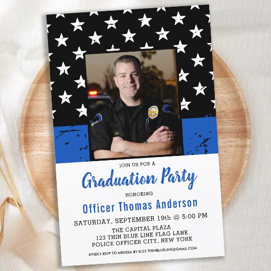 Budget Police Thin Blue Line Foto Afstuderen Invi