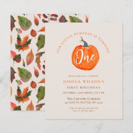 Budget pomkin eerste verjaardag uitnodiging