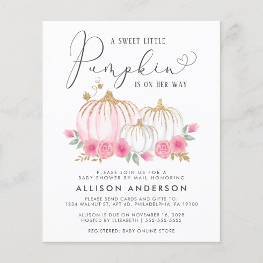 Budget pomkin Floral Baby Girl Showby Mail (Voorkant)