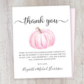 Budget pompoen baby meisje douche dank u kaart