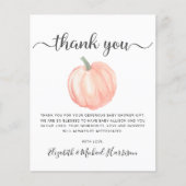 Budget pompoen Baby shower dank u kaart (Voorkant)
