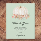 Budget pompoen Baby shower groen bedankje