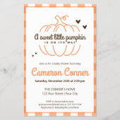 BUDGET Pompoen Geslachtsneutrale Douche Uitnodigin Flyer (Voorkant)