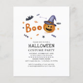Budget pompoen Halloween kostuum feest uitnodiging (Voorkant)