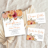 Budget pompoen herfst bloemenpompoen Baby shower Flyer