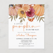 Budget pompoen herfst bloemenpompoen Baby shower Flyer (Voorkant)