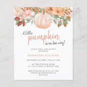 Budget Pompoen Herfst Floral Baby shower Uitnodigi (Voorkant)