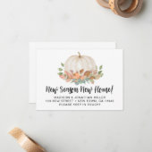 Budget pompoen Herfst herfst bewegende aankondigin Notitiekaartje (Voorkant / Achterkant in situ)