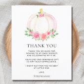Budget pompoen Meisje's Baby shower Dank u kaart