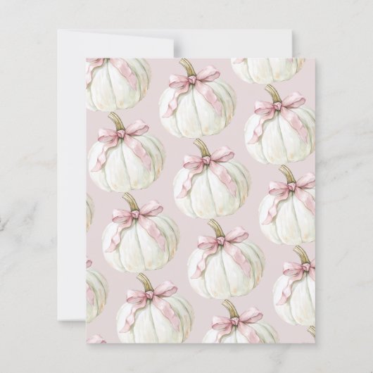 Budget pompoen & roze boog Baby shower Uitnodiging (Achterkant)