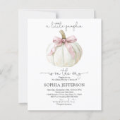 Budget pompoen & roze boog Baby shower Uitnodiging