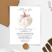 Budget pompoen & roze boog Baby shower Uitnodiging