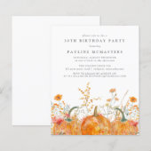 Budget Pompoen Wildflower 30e verjaardag Uitnodigi (Voorkant / Achterkant)