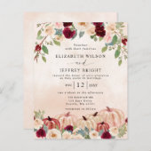 Budget pompoenen Country Fall bruiloft uitnodiging (Voorkant / Achterkant)