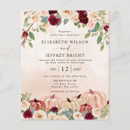 Budget pompoenen Country Fall bruiloft uitnodiging