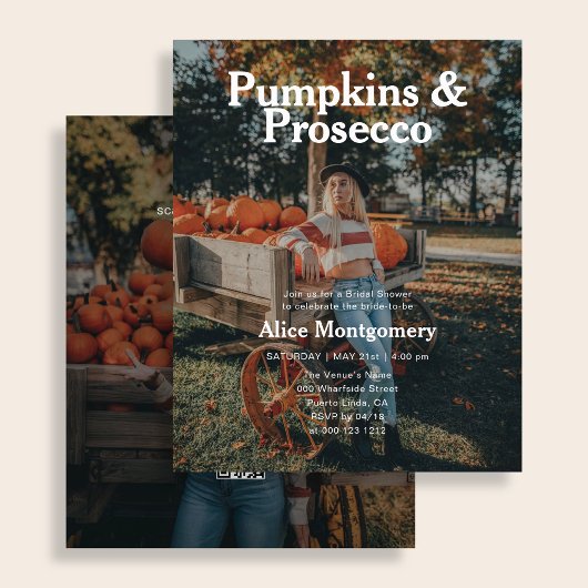 Budget Pompoenen en Prosecco Foto Bruidsdouche Flyer
