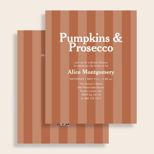 Budget Pompoenen en Prosecco Gestreepte Bruidsmeis Flyer