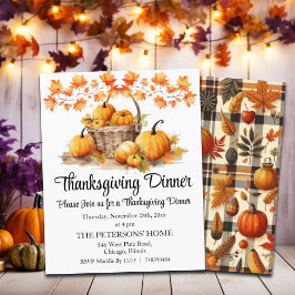 Budget pompoenen Thanksgiving Dinner Invitation