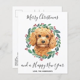 Budget Poodle Dog Elegant-kerstBriefkaart
