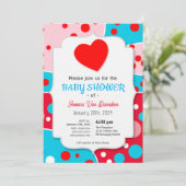 Budget Pop Art Baby shower Uitnodiging (Staand voorkant)