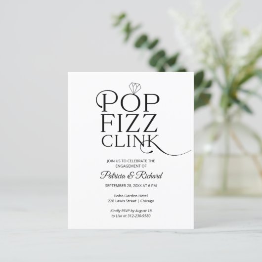 Budget Pop Fizz Clink Engagement Party (Staand voorkant)
