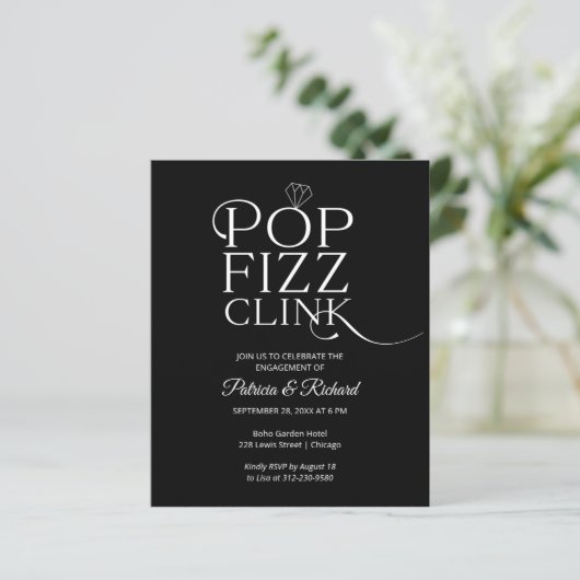 Budget Pop Fizz Clink Engagement Party (Staand voorkant)