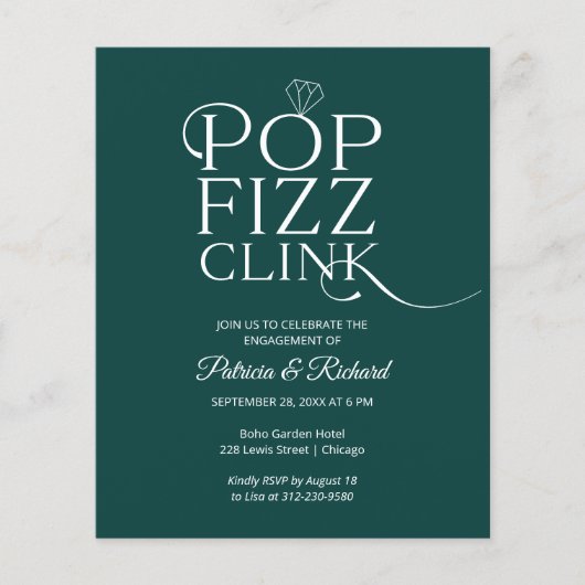 Budget Pop Fizz Clink Engagement Party (Voorkant)