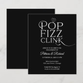 Budget Pop Fizz Clink Verloving Feest Uitnodiging (Voorkant / Achterkant)