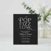 Budget Pop Fizz Clink Verloving Feest Uitnodiging (Staand voorkant)