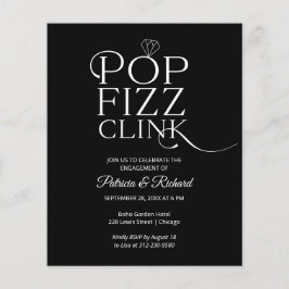 Budget Pop Fizz Clink Verloving Feest Uitnodiging