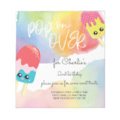 BUDGET Pop over populaire uitnodiging Notitieblok (Voorkant)