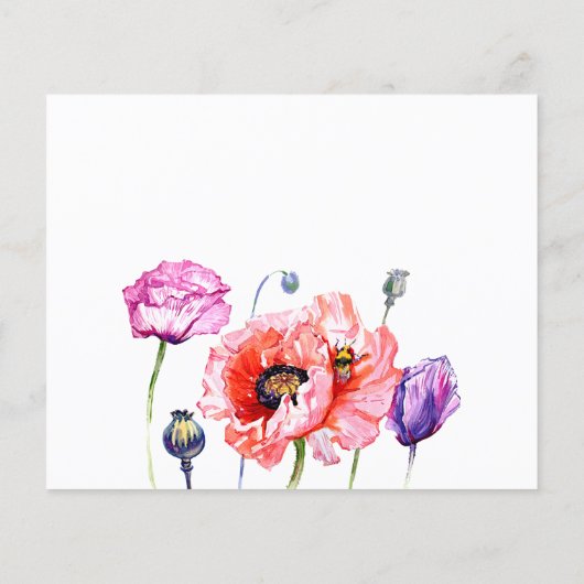 Budget/Poppy/Wedding Invitation. Flyer (Achterkant)