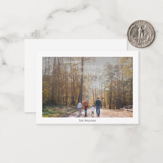 budget prachtige kerstmis 1 foto ' s kerstmis notitiekaartje (Voorkant / Achterkant in situ)