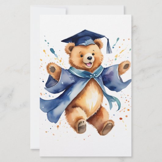 Budget Pre-K Afstuderen Teddy Bear Party Invite (Achterkant)