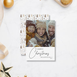 Budget Prettig Kerst Familie Foto Vakantiekaart Notitiekaartje