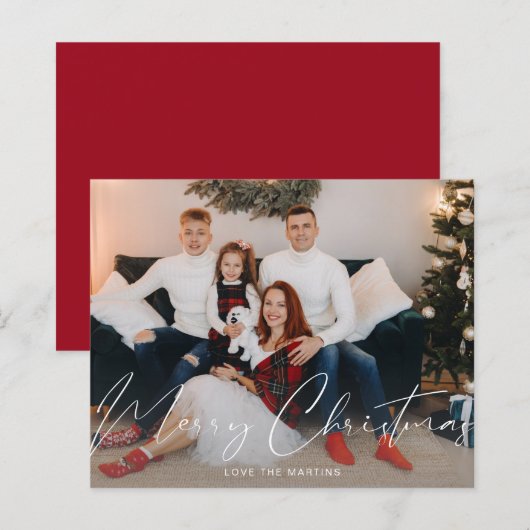 Budget Prettig Kerstfeest Modern Schrift Foto (Voorkant / Achterkant)