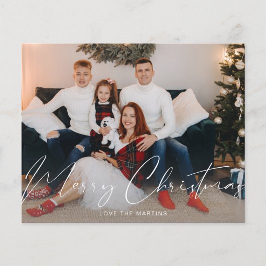 Budget Prettig Kerstfeest Modern Schrift Foto Flyer (Voorkant)