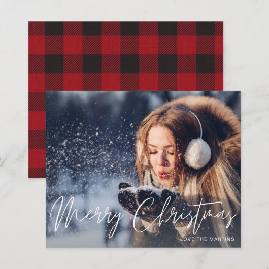 Budget Prettig Kerstfeest Modern Schrifttype Foto (Voorkant / Achterkant)