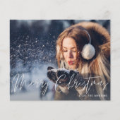 Budget Prettig Kerstfeest Modern Schrifttype Foto (Voorkant)