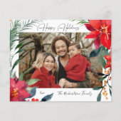 Budget Prettig Kerstfeest Poinsettia Foto (Voorkant)