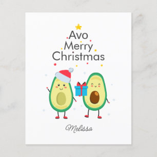 Budget Prettig Kerstmis Avocado Grap Custom Kaart
