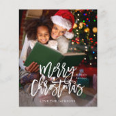 Budget Prettig Kerstmis CalligraphyVertical Foto W (Voorkant)