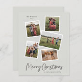 Budget Prettig Kerstmis Foto Collage Kerstkaart (Voorkant / Achterkant)