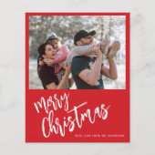 Budget Prettig Kerstmis foto rood Kerstkaart Flyer (Voorkant)