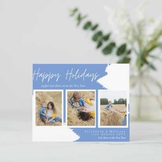 Budget Prettige feestdagen Fotokaarten Abstract Mo (Staand voorkant)