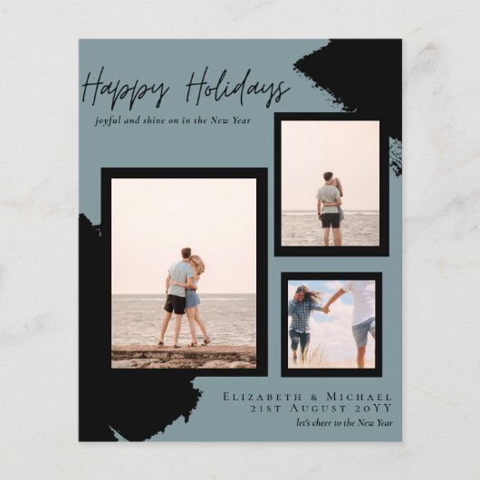 Budget Prettige feestdagen Fotokaarten Abstract Mo (Voorkant)