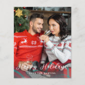 Budget Prettige feestdagen Fun Script-foto vertica Flyer (Voorkant)