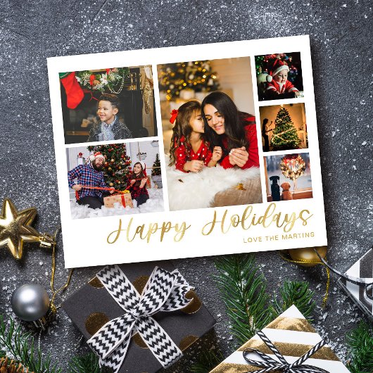 Budget Prettige feestdagen Gold 6 Foto Flyer