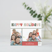 Budget Prettige feestdagen kerstfotofeestdag Kaart (Staand voorkant)