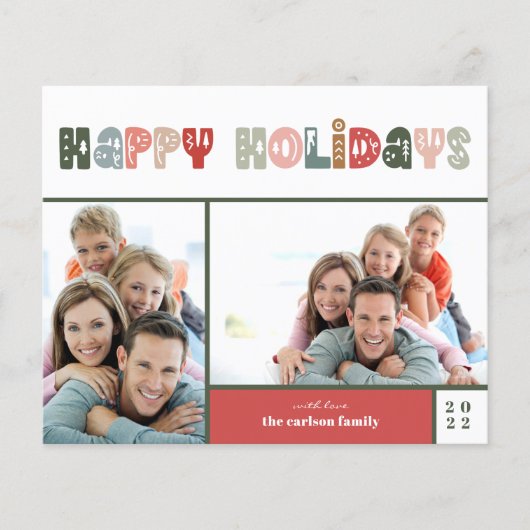 Budget Prettige feestdagen kerstfotofeestdag Kaart (Voorkant)